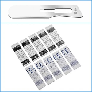 10pc No. 10R Sterile Carbon Steel Surgical Scalpel Butter Blade Dermaplaning - Picture 1 of 3