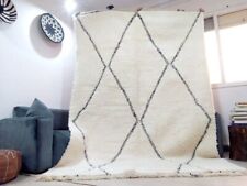 Moroccan Beautiful Berber carpet - Beni Ourain Tribal Rug Style- Shag Pile -Wool