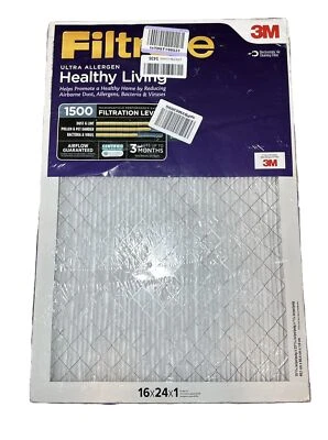 3M Filtrete Healthy Living 1500 MPR Ultra Allergen Reduction Filters 16x24x1 (2) - Image 1 of 4
