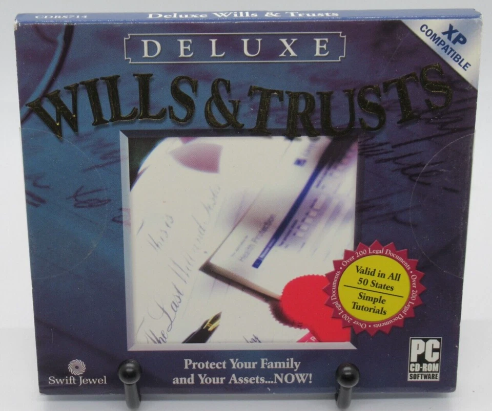 WILLS & TRUSTS - DELUXE EDITION PC CD-ROM SOFTWARE FOR WIN 98/XP ESTATE PLANNING - Image 1 of 4