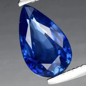 0.99ct 8x5mm VS Pear Blue Sapphire Gemstone Madagascar, Heated - Picture 1 of 4