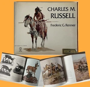 CHARLES M RUSSELL Frederic RENNER 1976 Paintings SCULPTURE Coffee Table ART BOOK - Picture 1 of 5