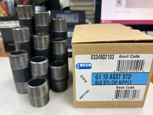 👀 10) NEW BECK 1" BLACK OXIDE WELDED STEEL NIPPLE ASSORTMENT 0334902103 - Picture 1 of 6