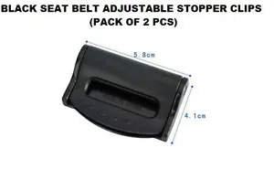 RANGE ROVER CAR SEAT ADJUSTABLE SAFETY BELT BLACK STOPPER CLIP CAR TRAVEL 2PCS - Picture 1 of 6