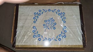 Vintage MOD 60s Design MCM Party Hostess Warm O Tray Blue Floral Motif WORKS - Picture 1 of 2