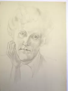 Meryl watts (1910-1992) Self portrait pencil drawing, circa 1930's. - Picture 1 of 3