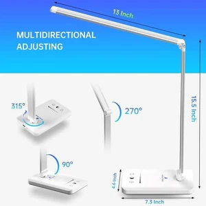 LED Smart Table Desk Reading Light Foldable Dimmable Eye Protection Night Lamp - Picture 1 of 5