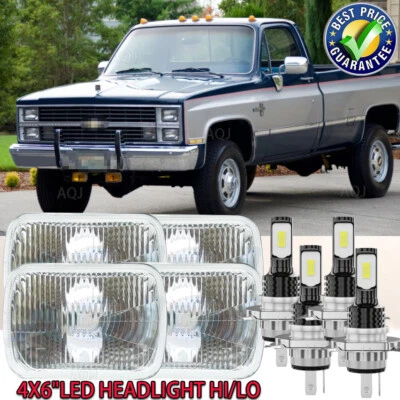Fit Chevrolet K10 K20 K30 1981 1982 1983 1984 1985 1986 4PCS 4x6" LED Headlights Foto 1 de 4