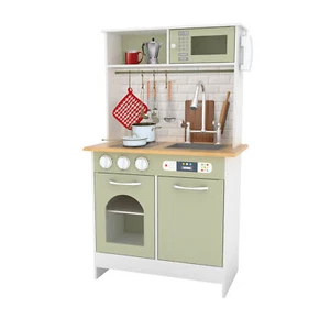 Little Chef Boston Small Modern Play Kitchen, Olive Green/White - Picture 1 of 10