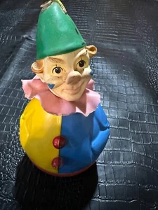 Rolly Toys Large Wobble vintage Clown Ruffle  Rubber Head West Germany (S1) - Picture 1 of 2