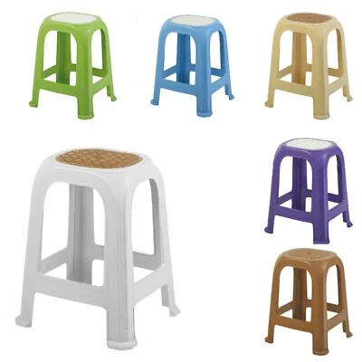 Large Tall Plastic Garden Stool Stackable Outdoor Indoor Chair Stool - Image 1 of 3