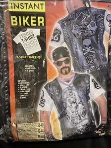 Forum Novelties Instant Biker T-shirt Costume Adult Size Large Chest Size 42-44 - Picture 1 of 5