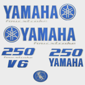 Yamaha Boat Cowling Decals 14.01906 | 250 V6 Blue Stickers (Kit)
