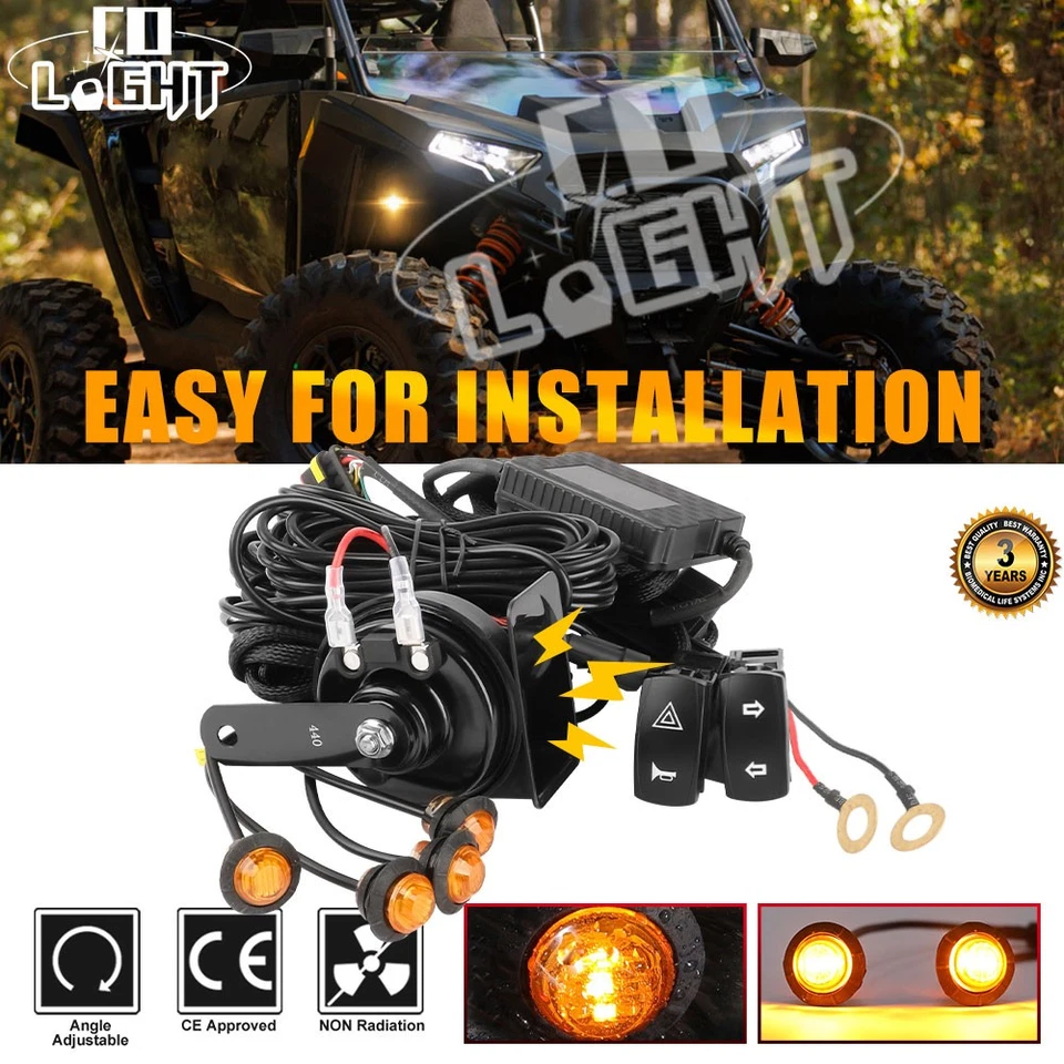 For CFMOTO Uforce 1000 XL 800 600 UTV LED Turn Signals + Horn Rocker Switch Kit - Image 1 of 4