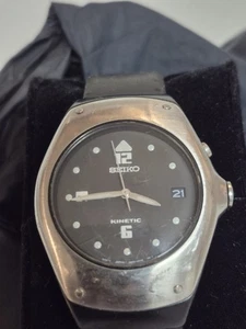 Seiko Arctura Kinetic 5M42-0E49 Stainless Steel Glow Watch Bracelet Works - Picture 1 of 17
