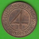 Münze 4 Reichspfennig 1932 F gutes vz Brüning-Taler hübsch nswleipzig