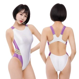 LEOHEX Damen Bademode Sexy Ärmellos Einteiler Badeanzug Glänzend Strand Body - Bild 1 von 37