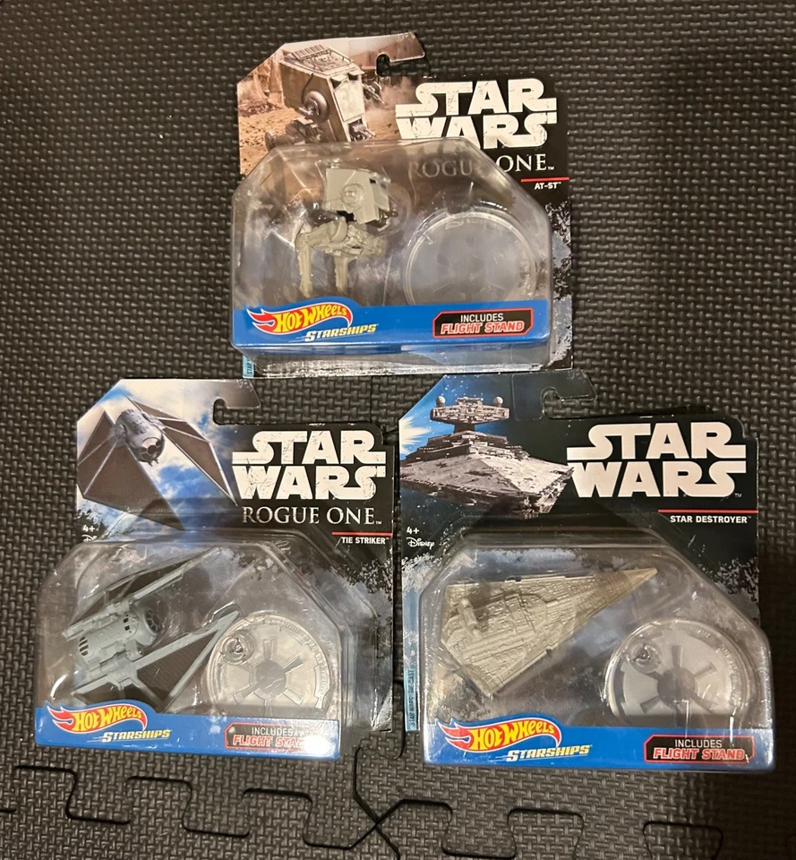 Hot Wheels Starships Star Wars Star Destroyer Rogue One AT-ST и Tie Striker новые нераспакованные - Изображение 1 из 1