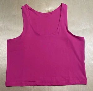 Sanxiawaba Cropped-Tanktop Damen Größe Large breite Träger U-Ausschnitt in Rosa - Bild 1 von 5