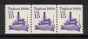 Scott 2260- MNH- Coil Plate Strip of 3, #1- 15c Tugboat 1900s- PNC3 mint - Picture 1 of 1