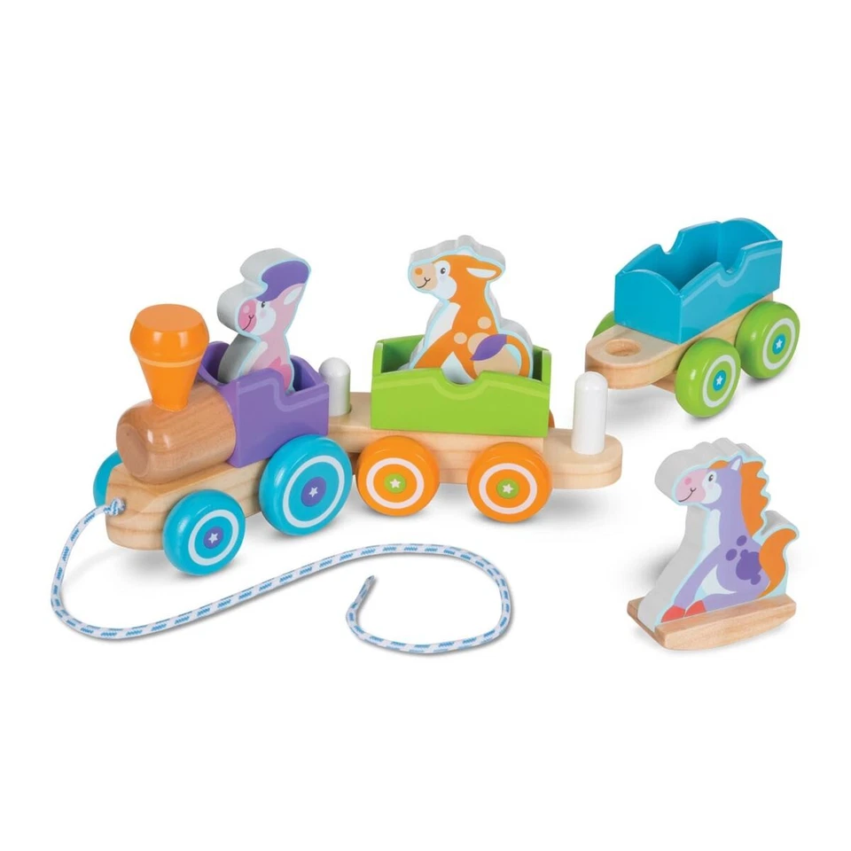 Melissa & Doug 4608 First Play Wooden Rocking Farm Animals Pull Train - Image 1 of 1