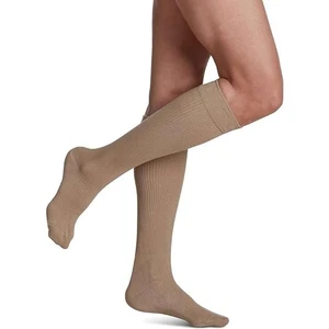 Sigvaris Women's Casual Cotton Socks 15-20mmHg Khaki Size C - Picture 1 of 3