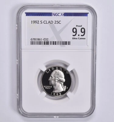 Proof 9.9 UCam 1992-S CLAD Washington Quarter NGC X NGCX - Image 1 of 4