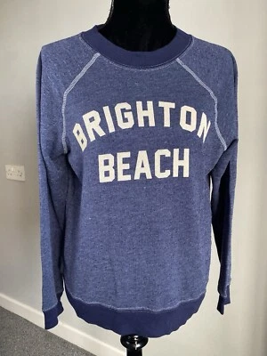 Wildfox Brighton Beach Blue Crew Neck Sweater Jumper Extra Small UK 6 8 10 New — 第 1/4 张图片