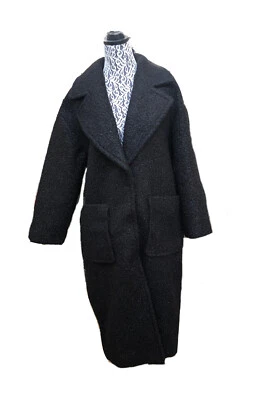 UGG MUJER SOMBRERO LARGO OVERSIZE NEGRO CHAQUETA ABRIGO Talla M Foto 1 de 4