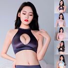 V Neck Padded Bralette Sports Bra Crop Top Criss Cross Cleavage Sexy Gym Workout