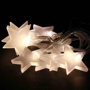 LED Sterne Lichterkette Timer Warmweiß Batterien Innen 90cm - Bild 1 von 4
