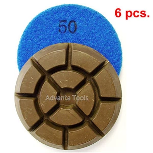 3” Dry Diamond Polishing Pad for Concrete Floor - 50 Grit / 6pcs - Picture 1 of 2