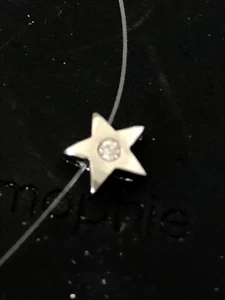 Floating Illusion Sterling Silver Star CZ' Pendant - 16" Invisible Necklace - Picture 1 of 8