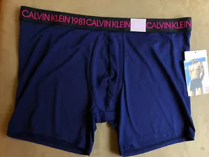 CALVIN KLEIN PURPLE MICROFIBER 1981 BOLD LOGO WAIST LOW RISE TRUNK UNDERWEAR XL - Picture 1 of 4