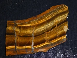 Tiger Eye Variegated slab  4 1/8" x 2 5/8" -rough for cabbing or display - Picture 1 of 3