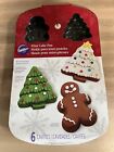 Wilton Gingerbread Man & Christmas Tree Non-Stick Mini Cakes Pan 6 Cavity 