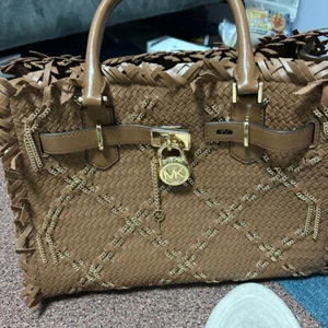 MICHAEL KORS Brown braided basket bag large - Picture 1 of 10