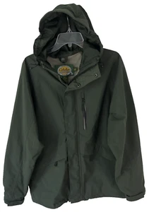 Cabela's GoreTex Waterproof Hooded Full Zip Coat Mens Medium Mesh Lining Pockets - Picture 1 of 9