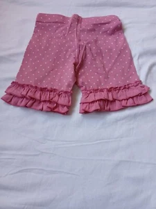 Matilda Jane Shorties Shorts Girls Pink White Polka Dot Ruffle Trim Sz 6M- G25- - Picture 1 of 3