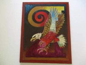 BECERRA PAINTING VINTAGE CUBIST CUBISM ABSTRACT EXPRESSIONISM BIRD MODERNISM - Picture 1 of 7