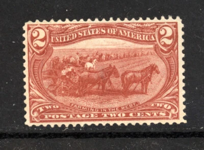 SCOTT 286 1898 2 CENT TRANS MISSISSIPPI EXPOSITION ISSUE MH OG VF CAT $25! - Image 1 of 2