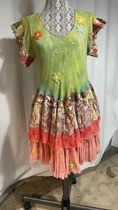 Handmade Boho 1960’s Hi Low Tunic Or Dress Vintage Trims Unique Design One Size - Picture 1 of 4