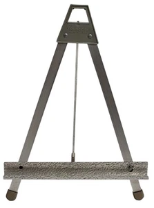 Vintage 1950er klappbare 12" Staffelei Stanrit gehämmertes Aluminium Tischplatte hergestellt in den USA SELTEN - Bild 1 von 14