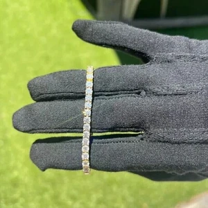 Round 7.35Ct Lab Grown VS/EF Diamond Women's Tennis Bracelet 7" 10K Yellow Gold - Picture 1 of 9