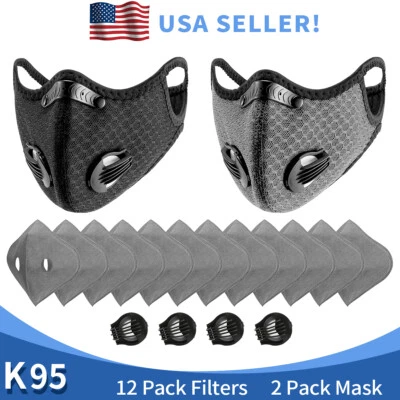 Face Mask Cycling And Active Carbon Filter Reusable Dual Sport Face Mask 2Pcs - Image 1 of 4