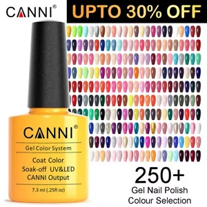 CANNI Nail Gel Polish Colour Coat 7.3ml Soak Off UV / LED Metallic Glittered UK - Picture 1 of 353
