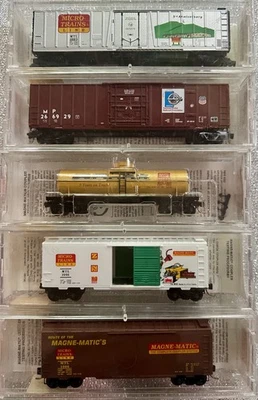 Free Shipping! FIVE N SCALE Micro-Trains NMR MT Anniversary LOGO Cars - Image 1 of 4