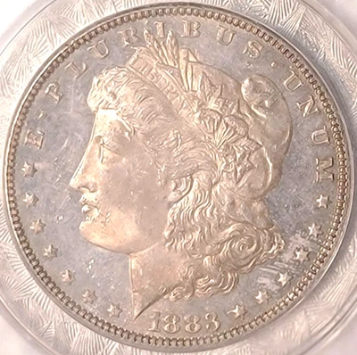 Dólar de plata Morgan 1883-P ANACS CAMEO MS63DMPL - ¡CAMEO ESPEJO PROFUNDO TONIFICADO DMPL! Foto 1 de 4