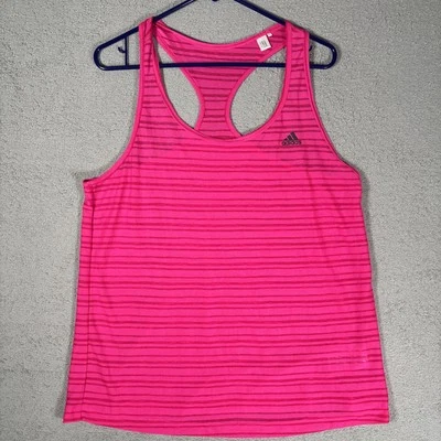 Camiseta sin mangas Adidas para mujer talla L/XL rosa corredor espalda ajustada yoga trotar entrenamiento Foto 1 de 4
