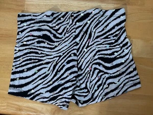 Pantalones Cortos Balera Baile Estampado Cebra Talla Mediana Adulto - Imagen 1 de 4